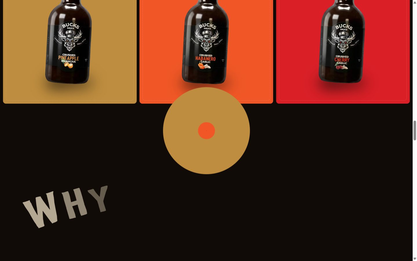 Carta 'choose your weapon': un panel a color pleno por producto con hover-reveal